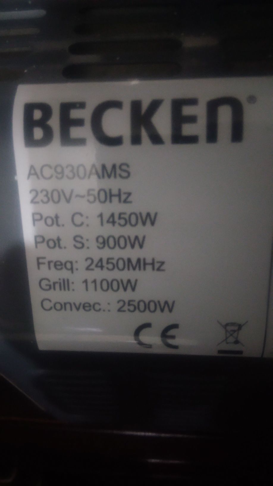 Microondas grill cook becken ac930ams