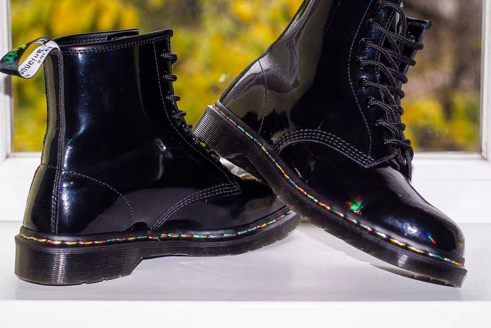 Черевики Dr. Martens Rainbow Patent Lamper 1460 Ws Black 42 р оригінал
