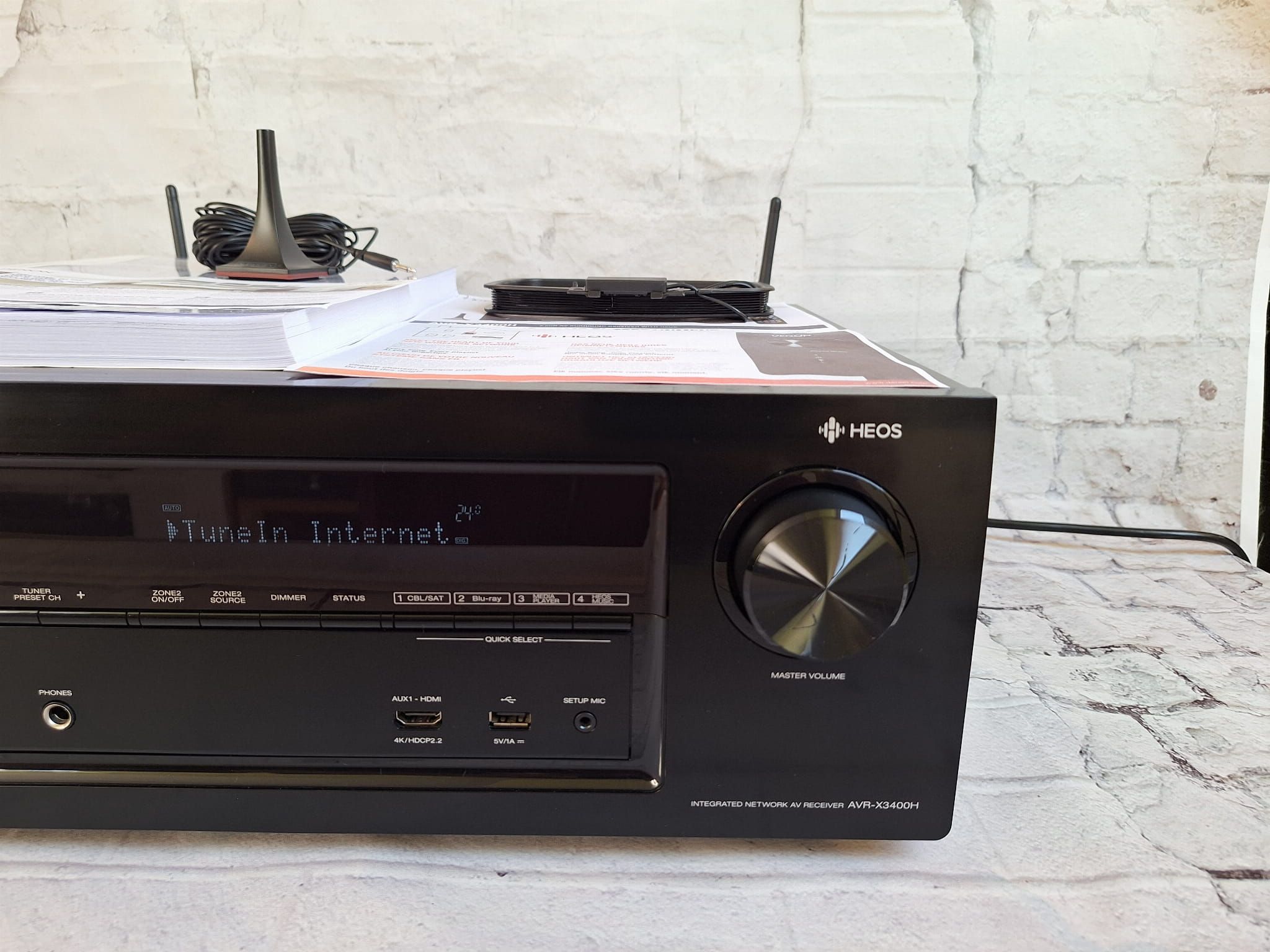 7.2 Denon AVR-X3400 Heos Wi-Fi Bt 4k/60p DSD spotify HDR AirPlay2