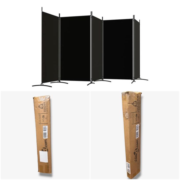 Biombo Preto 5 Paineis - Novo/Embalado