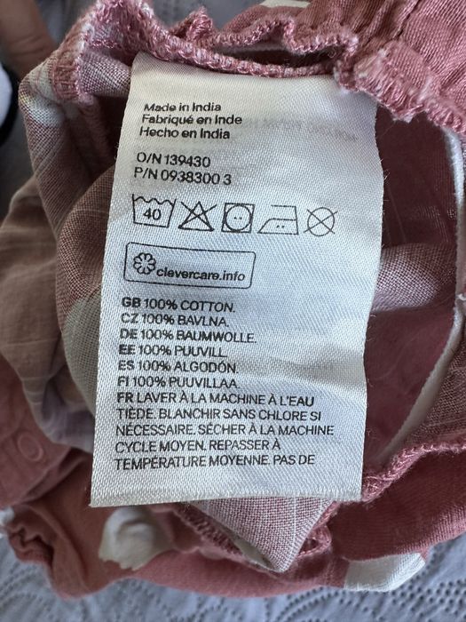 Ramper kombinezon body ogrodniczki H&M w łabędzie z falbankami 80cm