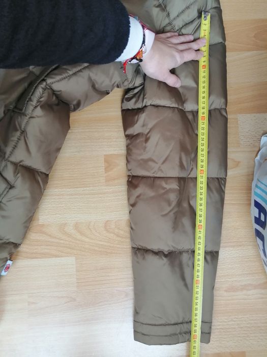 Puchowy płaszcz kurtka pikowana męska L