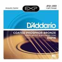 Struny gitary akustycznej EXP16 D'Addario Phosphor Bronzer 12-53 KPL