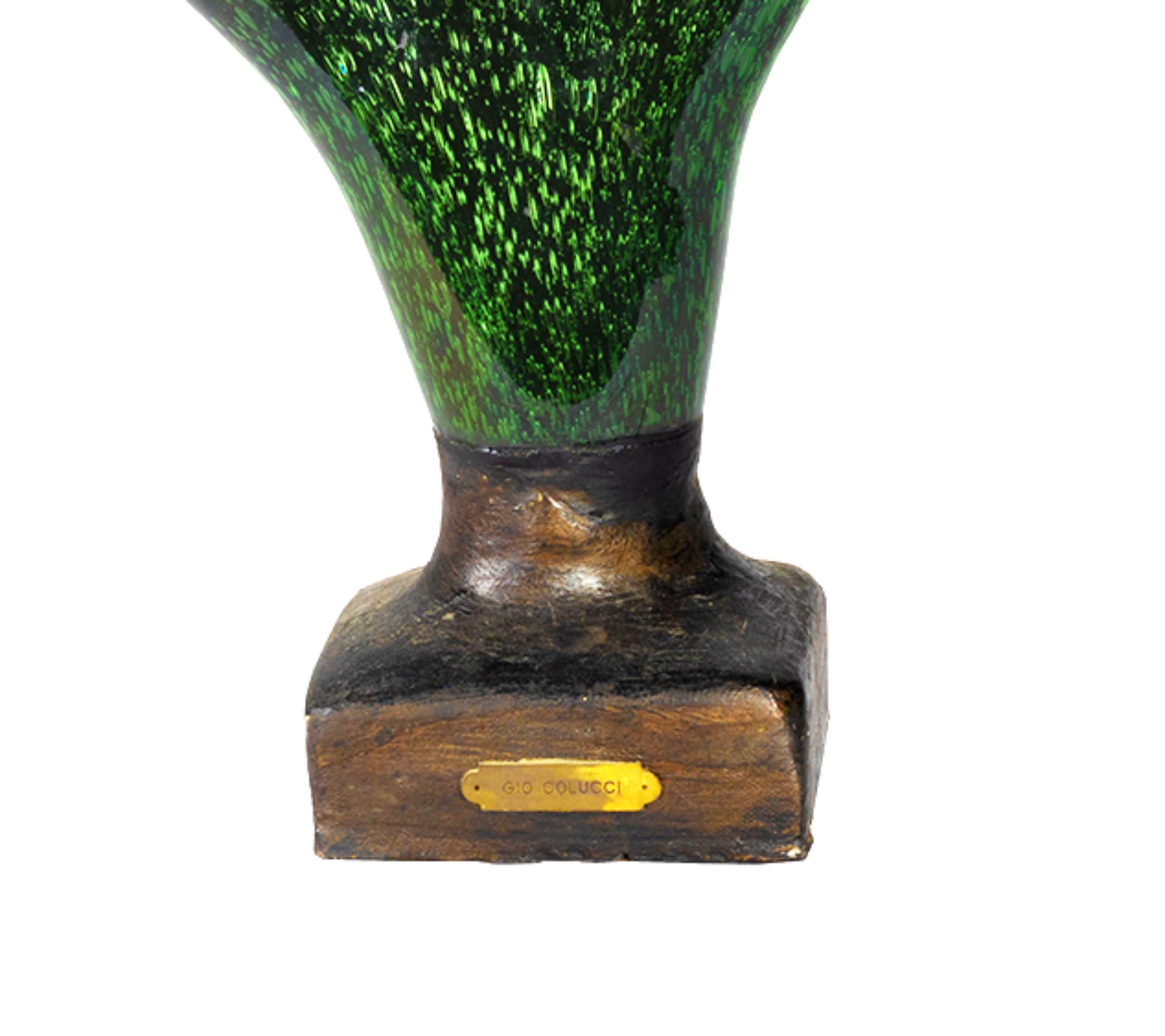 Estátua vidro verde Gio Colucci Abstracionismo | 1955