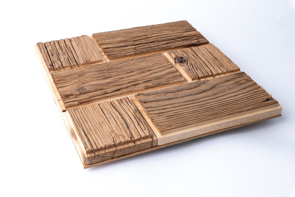 Promocja! Panele ścienne drewniane CEGŁA 7 stare drewno 3D 1szt.