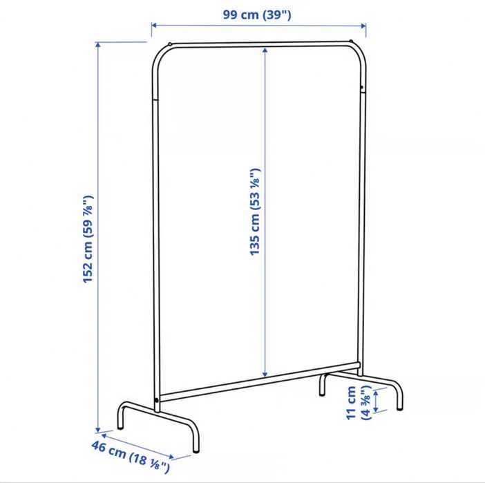 Mulig wieszak na ubrania, biały, 99x152 z Ikea ,stojak wiszący,okazja