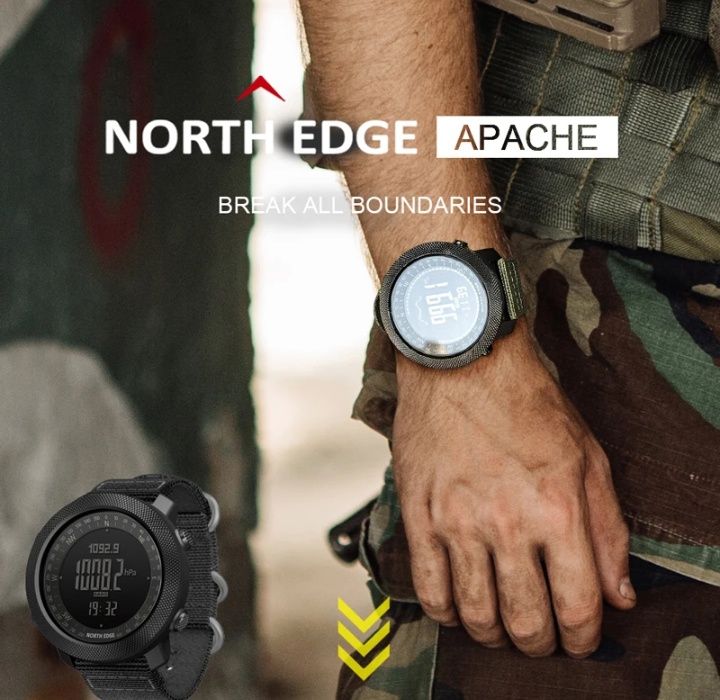 Тактические часы с компасом North Edge Apache 5BAR (японский механизм)