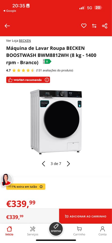 Maquina Lavar Roupa Becken