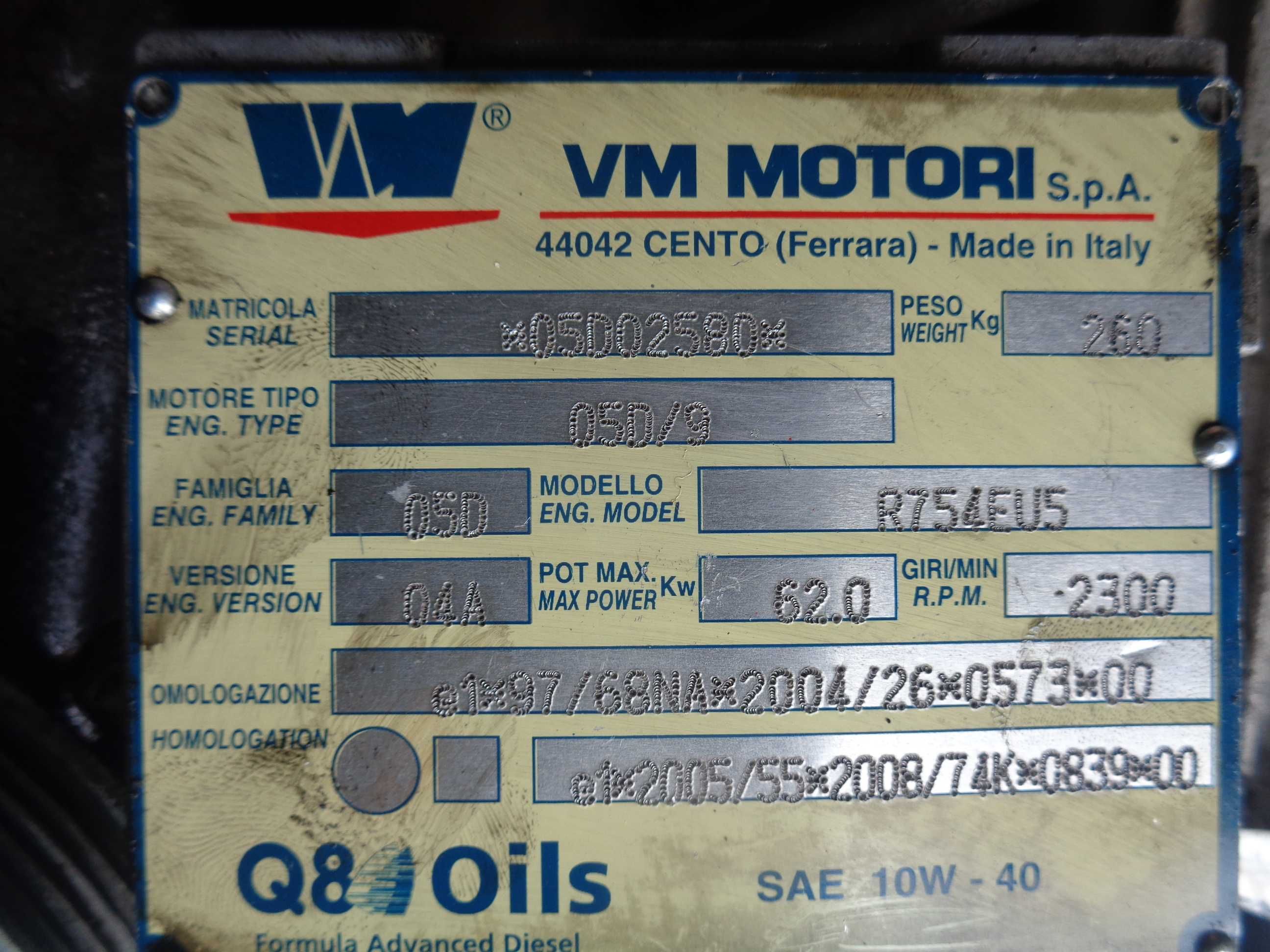 Silnik VM MOTORI 05D/9  R754EU5 wał korbowy  części Zamiatarka Scarab