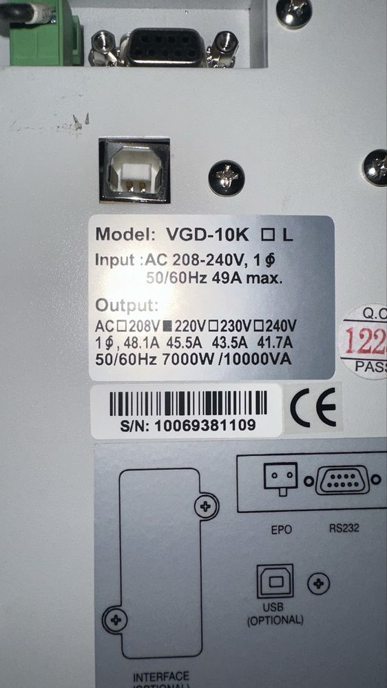 Джерело безперебійного живлення Powercom VGD-10