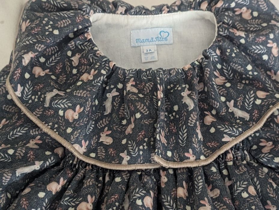 Vestido romântico mamatiti e zippy