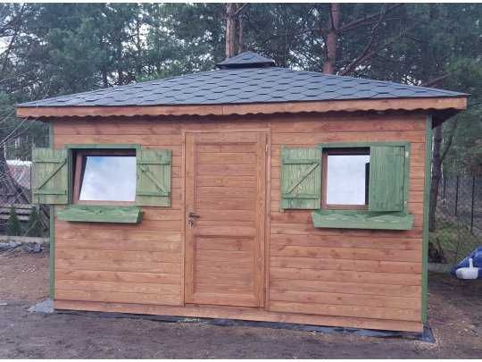 Domek drewniany narzędziowy,gospodarczy,ogrodowy,magazyn,taras, 4x4m