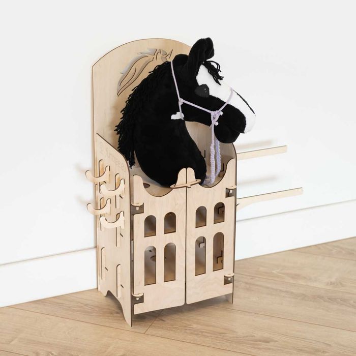 Stajnia drewniana dla 1-2 Hobby Horse konik na kiju stojak