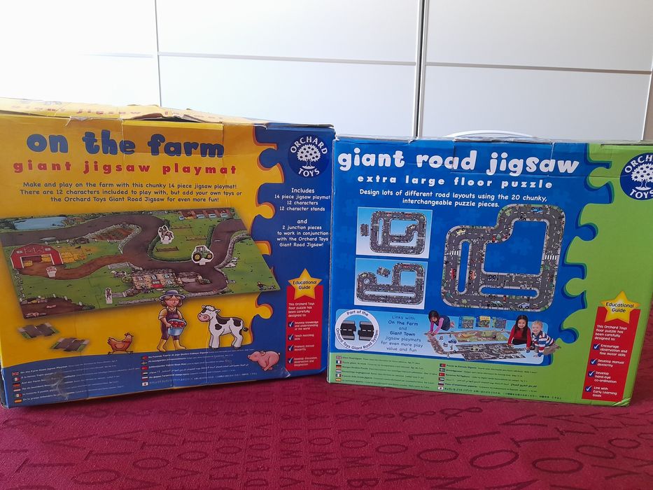 2 puzzles gigantes que se juntam - cidade e quinta
