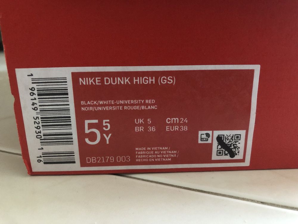 Nike Dunk High Número 38