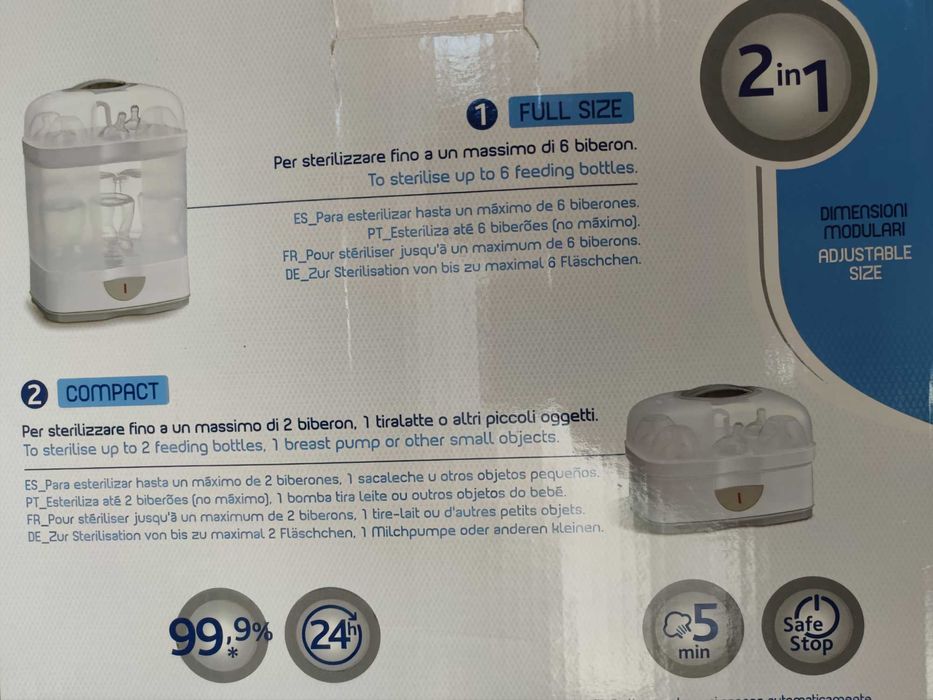 Elektryczny sterylizator parowy Chicco 2w1