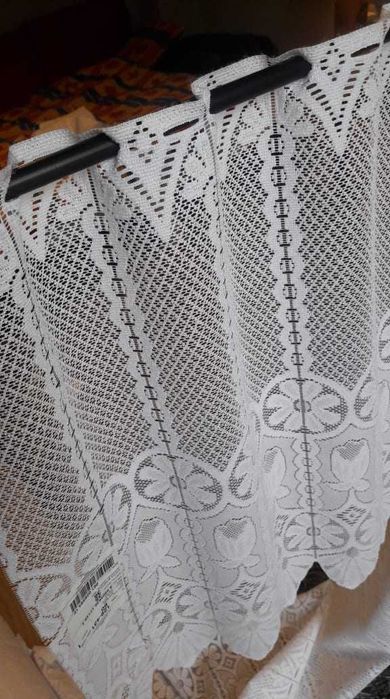 Biała zazdrostka panelowa wys 30 cm  firanka