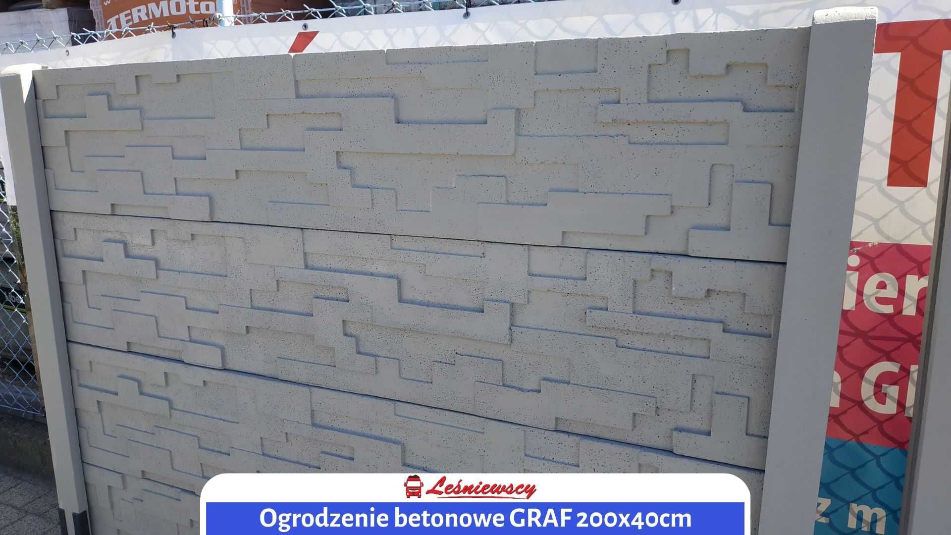 Ogrodzenie palisadowe gładkie betonowe Drewbet 200x25cm OD RĘKI