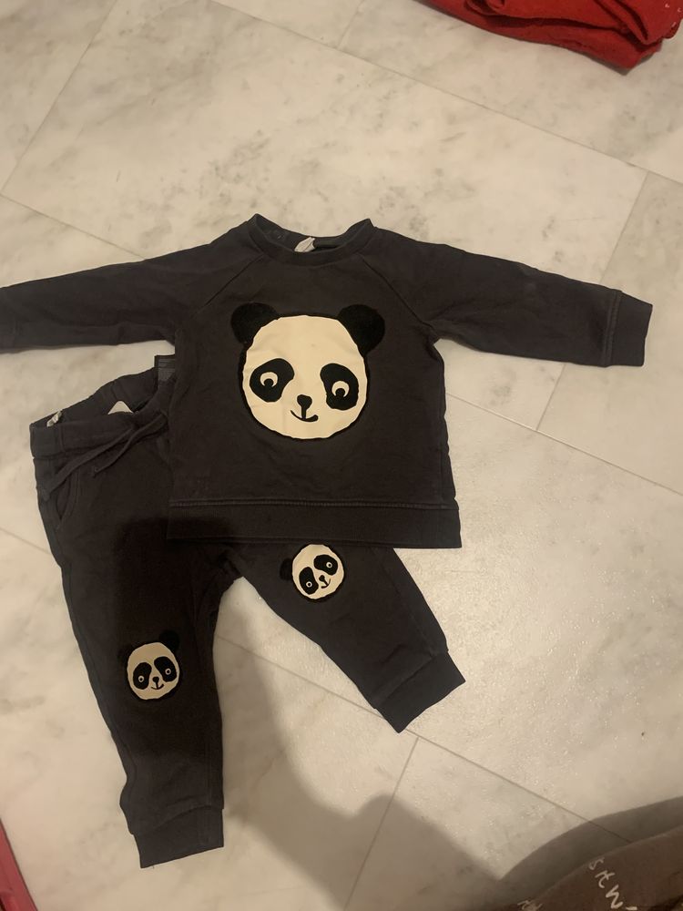 Dres H&M panda komplet dresowy 80 cm