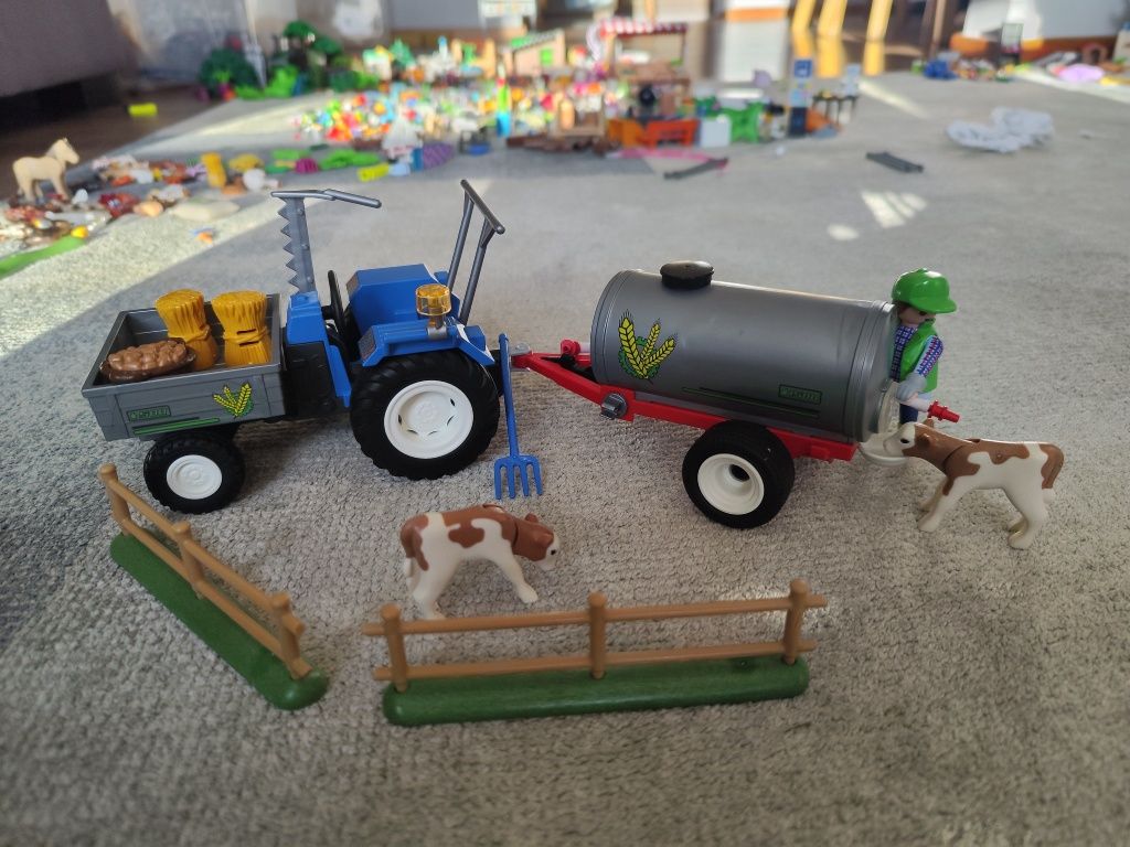 Playmobil country 70367 traktor z przyczepą, beczka na wodę