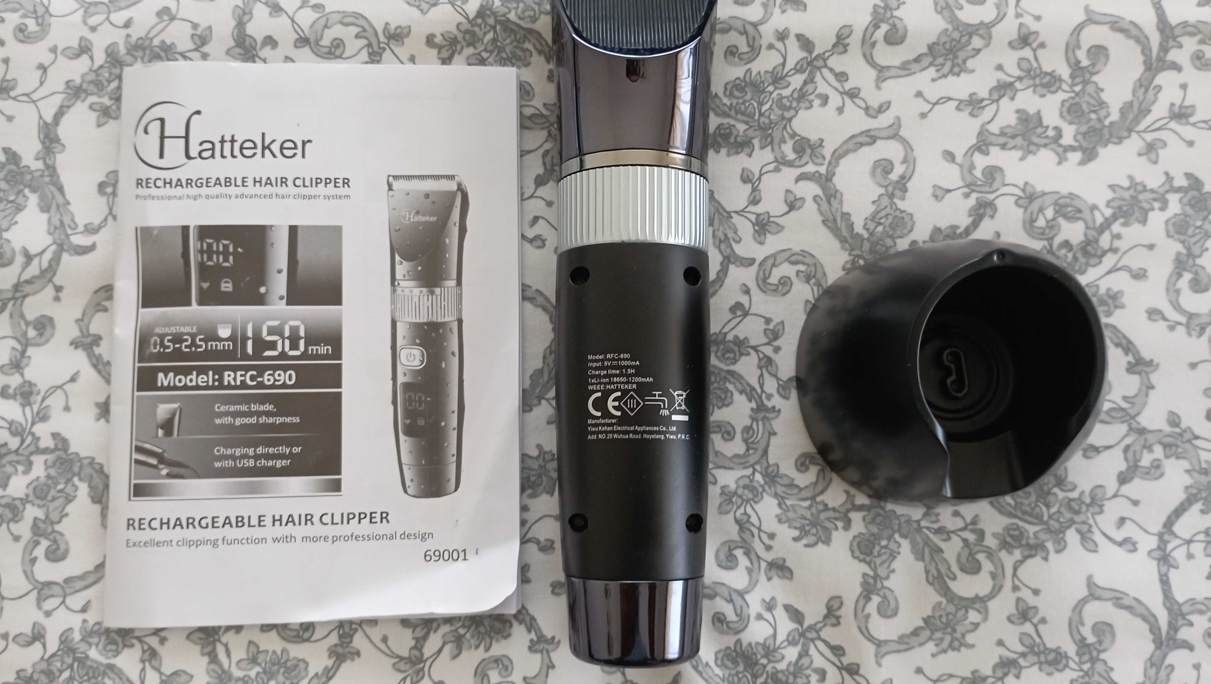 Máquina de cortar cabelo e Barba Hatteker (NOVA)