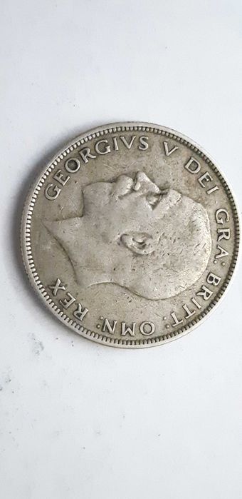 Wielka Brytania 1/2 Korony 1936 rok  - srebro - real foto