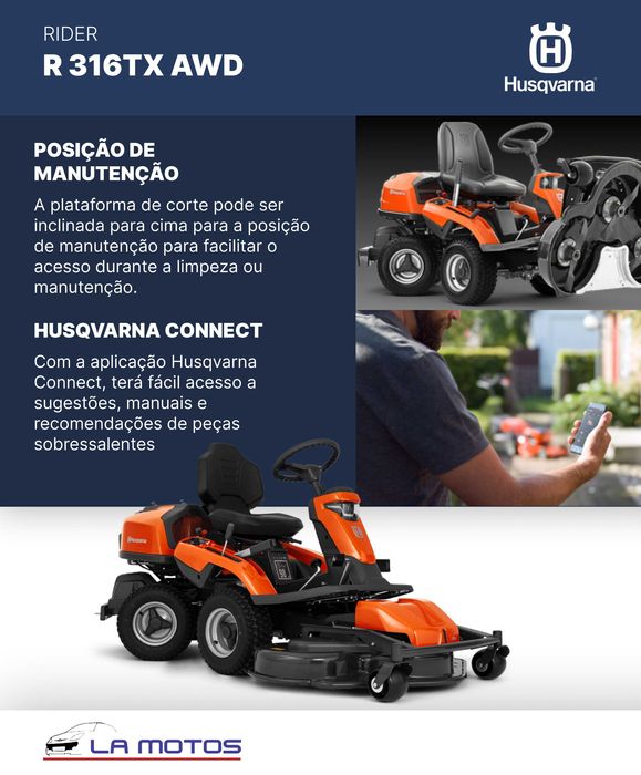 Rider corta relvas R316TX AWD