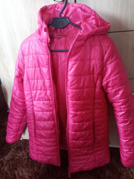 Kurtka wiosenna roz. 164 pikowana , malinowy róż