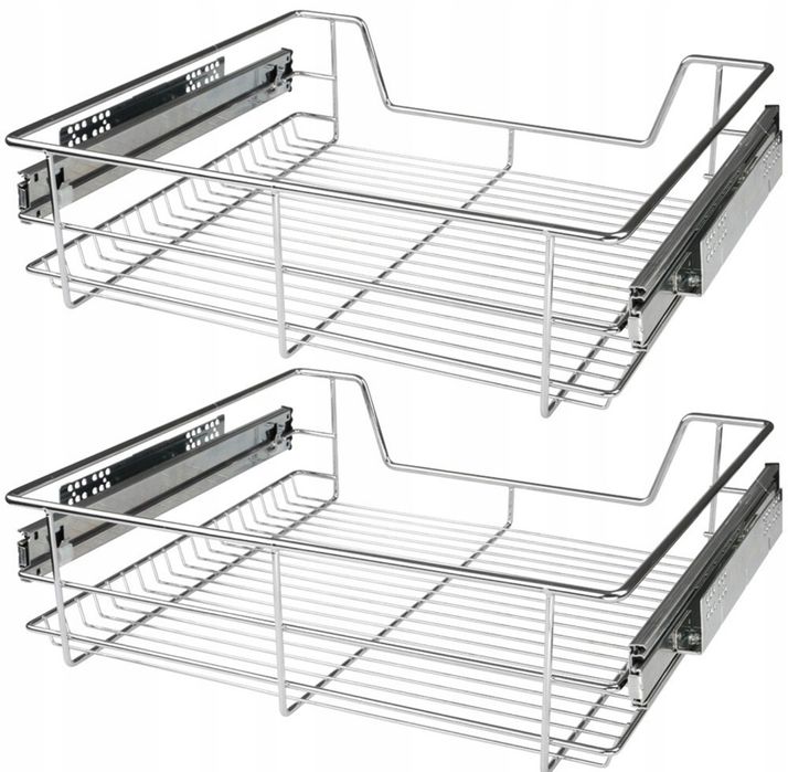 2xszuflada teleskopowa, kosz cargo, półka kuchenna, 45 cm