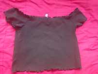 Czarny krótki top H&M m