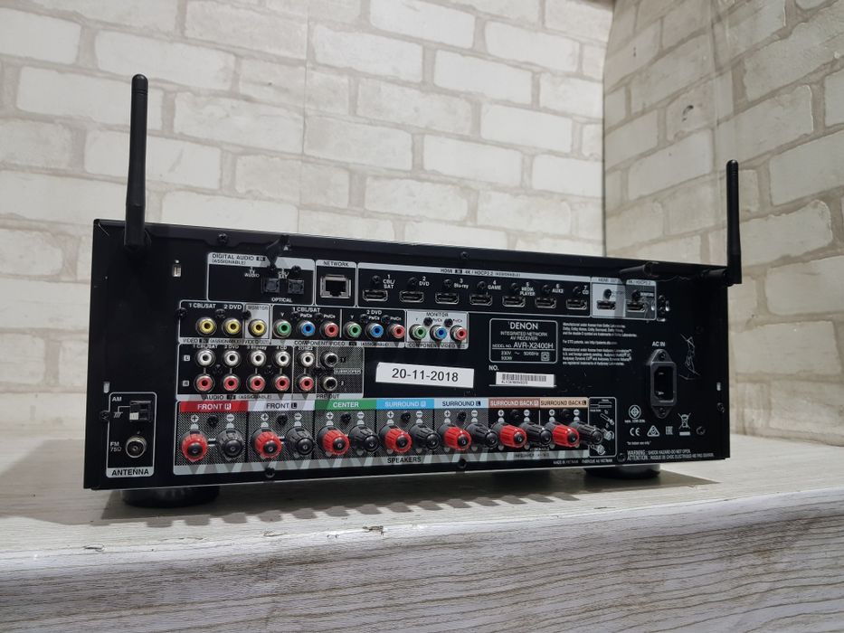 7.2 AV ресивер DENON AVR X2400, *7x105 Вт, HDMI, USB, Wi-Fi, Bluetooth