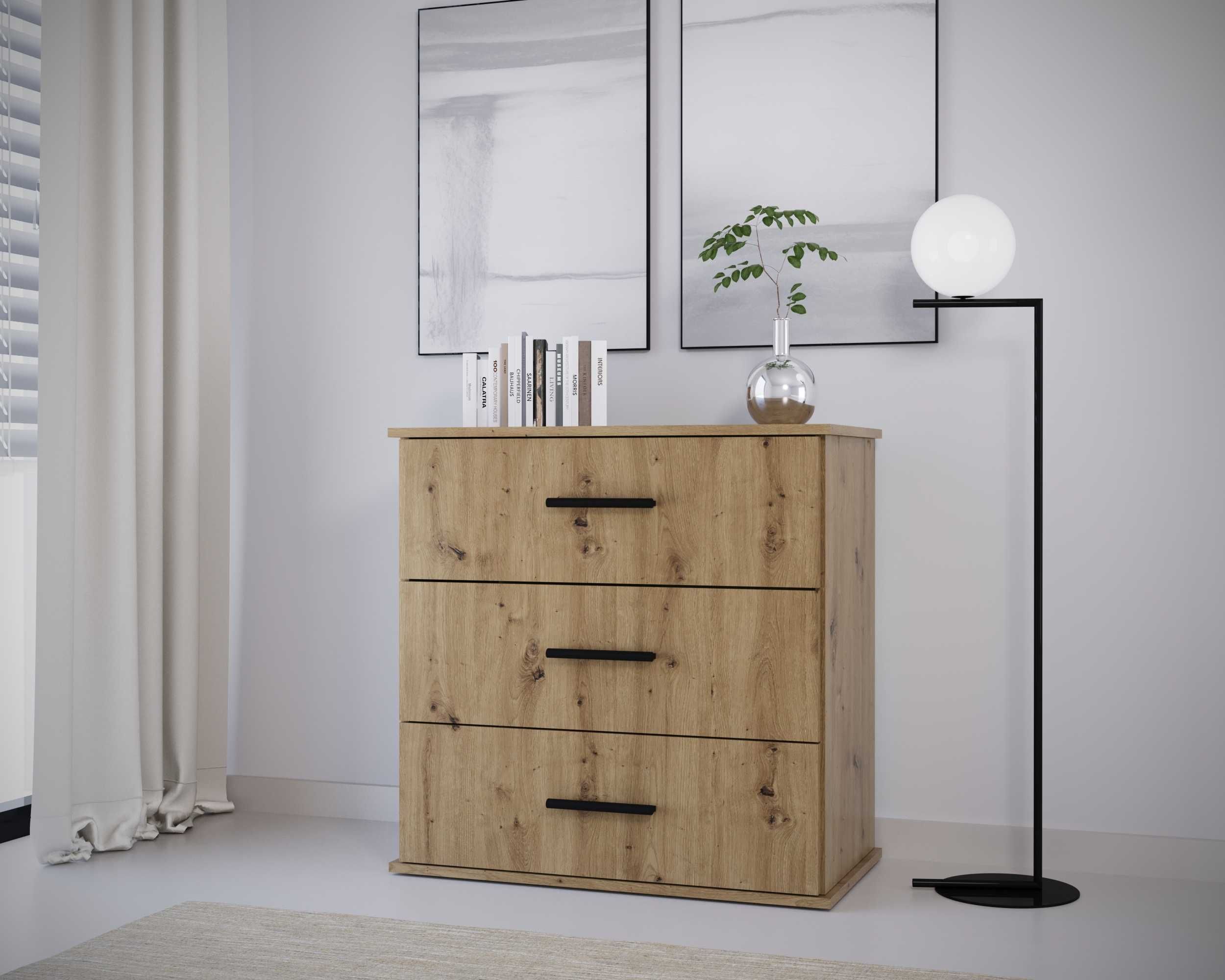 komoda Z-4 77cm salon szuflady pojemna dąb artisan
