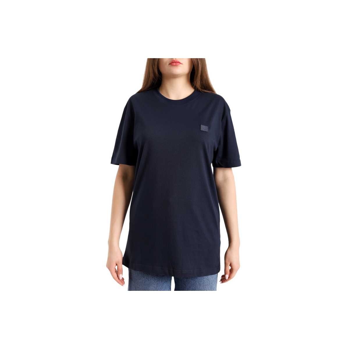 Футболка Acne Studios T-Shirt With Ellison Face Patch Navy