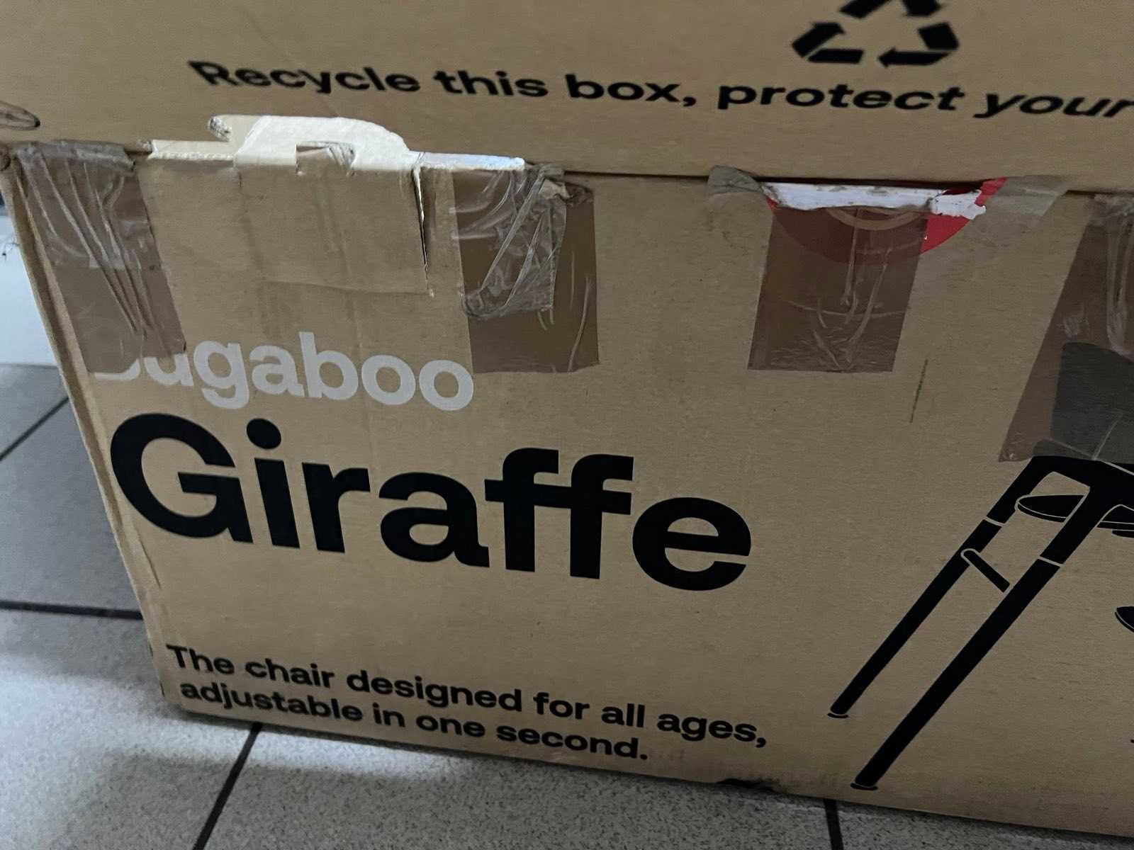 Bugaboo Giraffe детский растущий стул для кормления base Wood/White