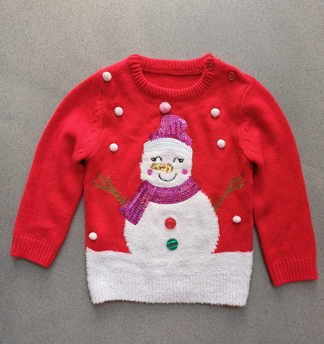 Świąteczny sweterek dziewczęcy r. 86-92
