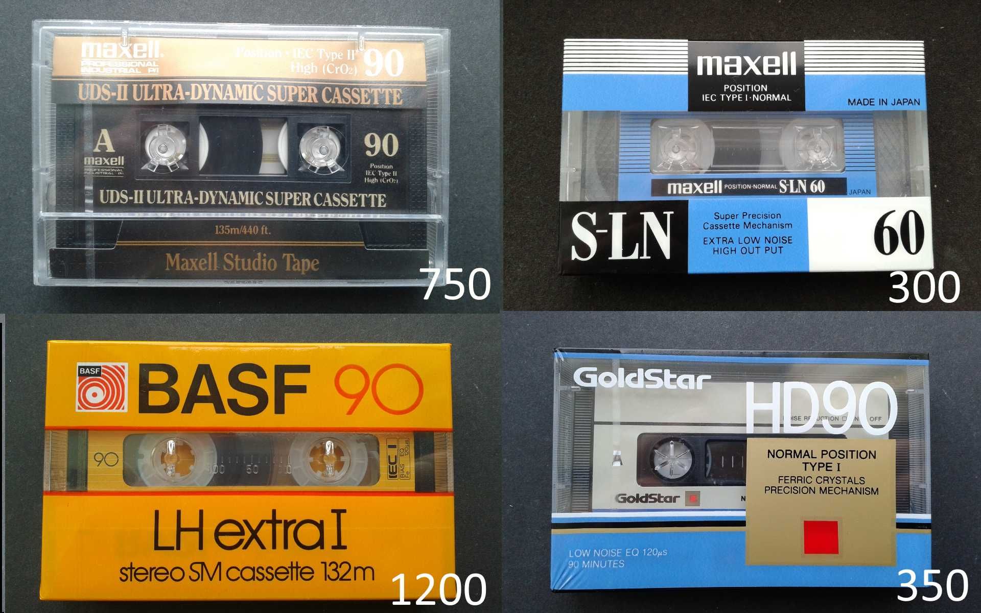 Новые аудиокассеты Sony, Maxell, TDK, Denon, AGFA, Denon, BASF