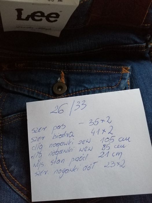 Jeansy Lee 26x33,super dzwony, hit