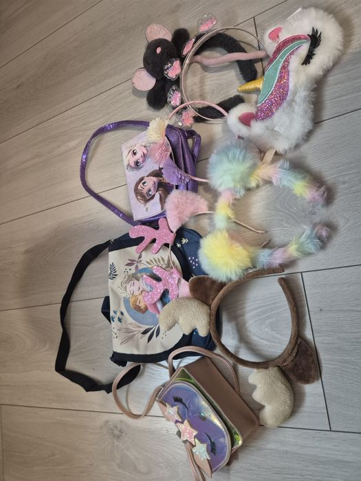 Zestaw dla dziewczynki, opaski, torebki