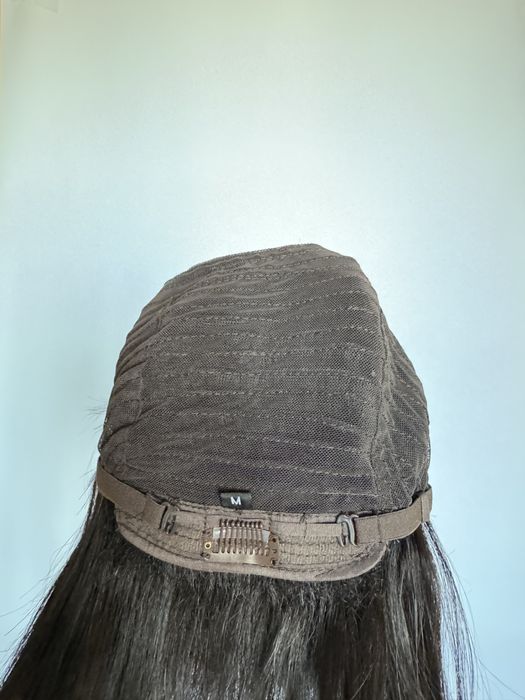 Парик из натуральных волос с имитацией кожи головы, женский коричневый