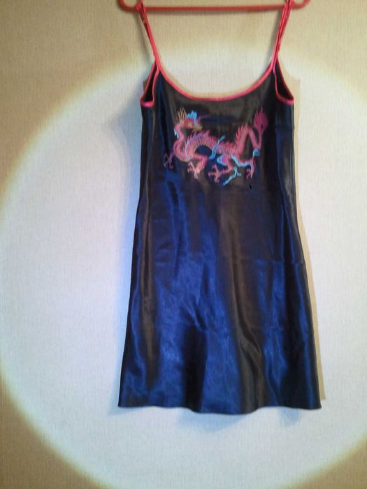 Комбинация Дракон чёрный атлас пеньюар бренд hunkemoller