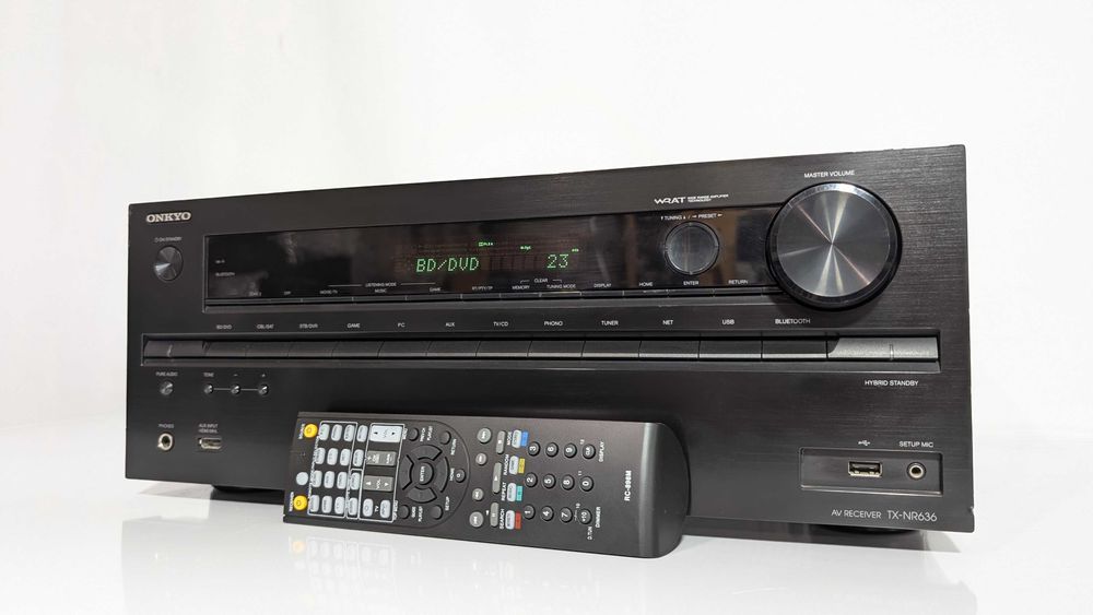 7.2 Ресивер Onkyo TX-NR636,має 160 Вт/кан/HDMI/Wi-Fi/Bluetooth/4K/USB