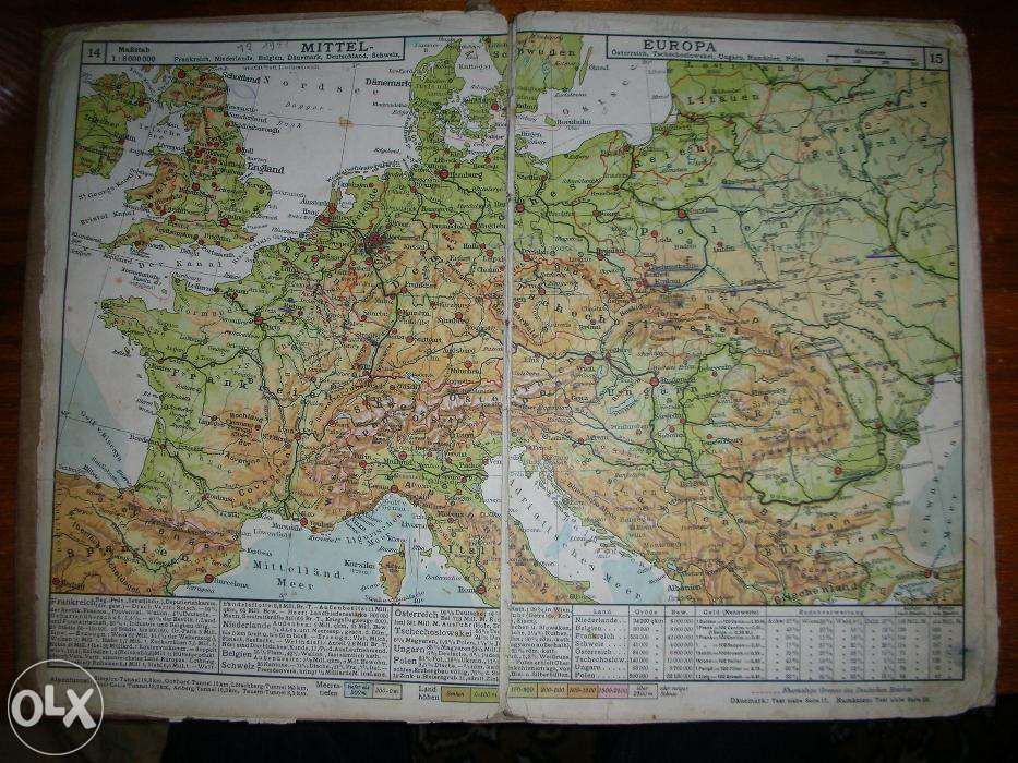 Atlas geograficzny niemieckojęzyczny rok 1936