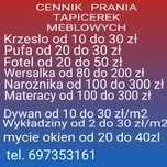 Prania kanap,foteli, materacy,dywanów i okien.