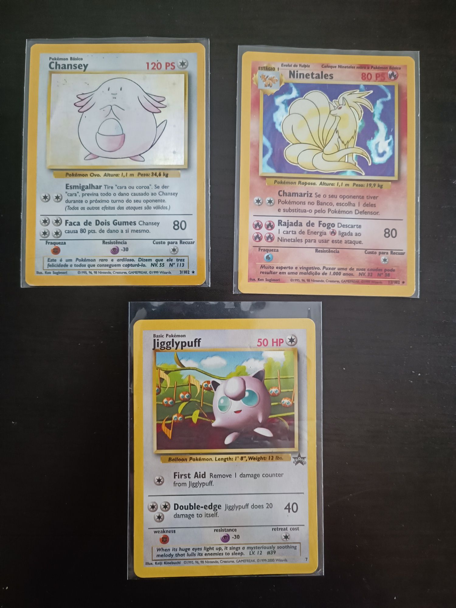 Cartas Pokémon base set / fóssil / neo