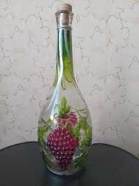 Декоративная бутылка с ручной росписью