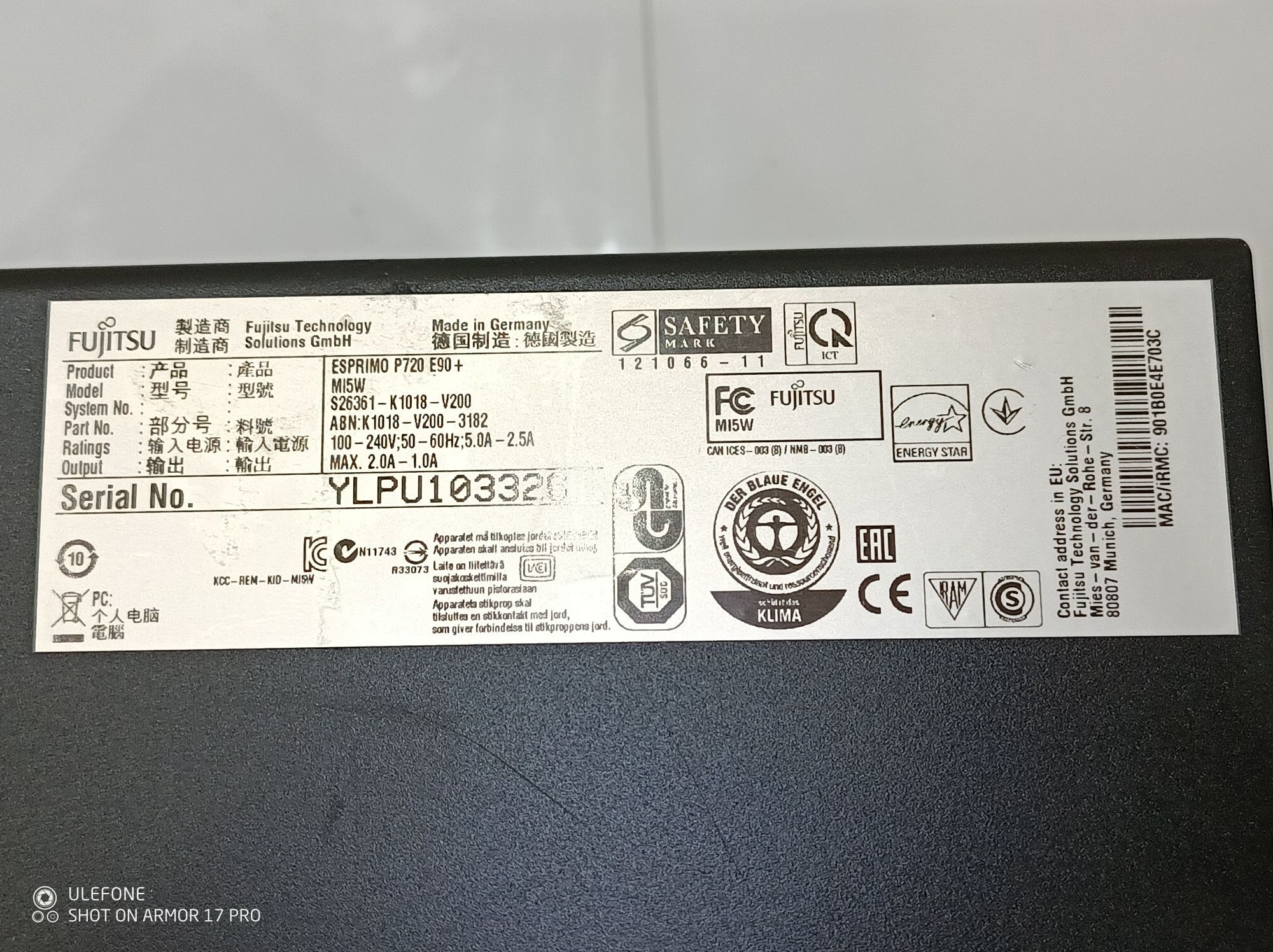 Комп'ютер Fujitsu Esprimo P720 E90+, Intel i5-4590/16GB DDR3 дефект