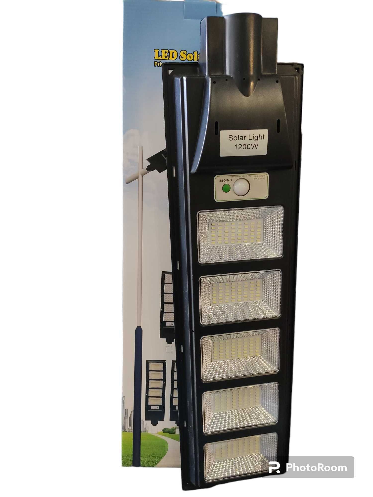 LAMPA Latarnia LED ULICZNA IP65 6000K solarna czujnik zmierzchu pilot