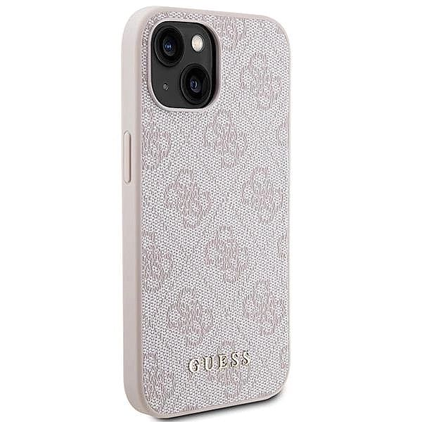 Etui Guess 4G Metal Gold Logo na iPhone 15 Plus - różowe