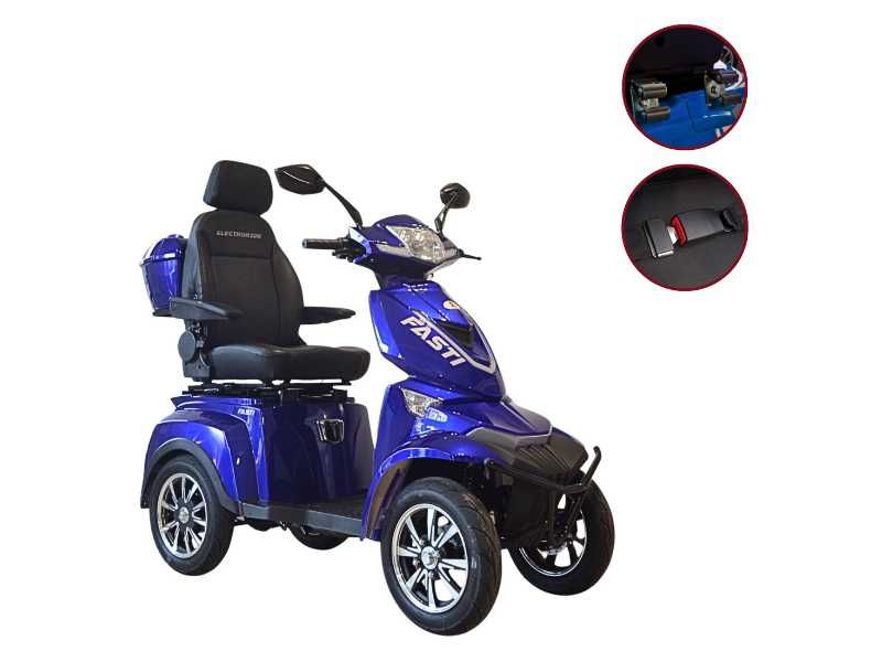 Fasti 4 Max: Elektryczny skuter czterokołowy pas + uchwyt na kule
