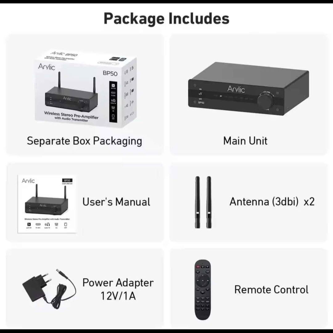 Receptor de Áudio Bluetooth Arylic BP50